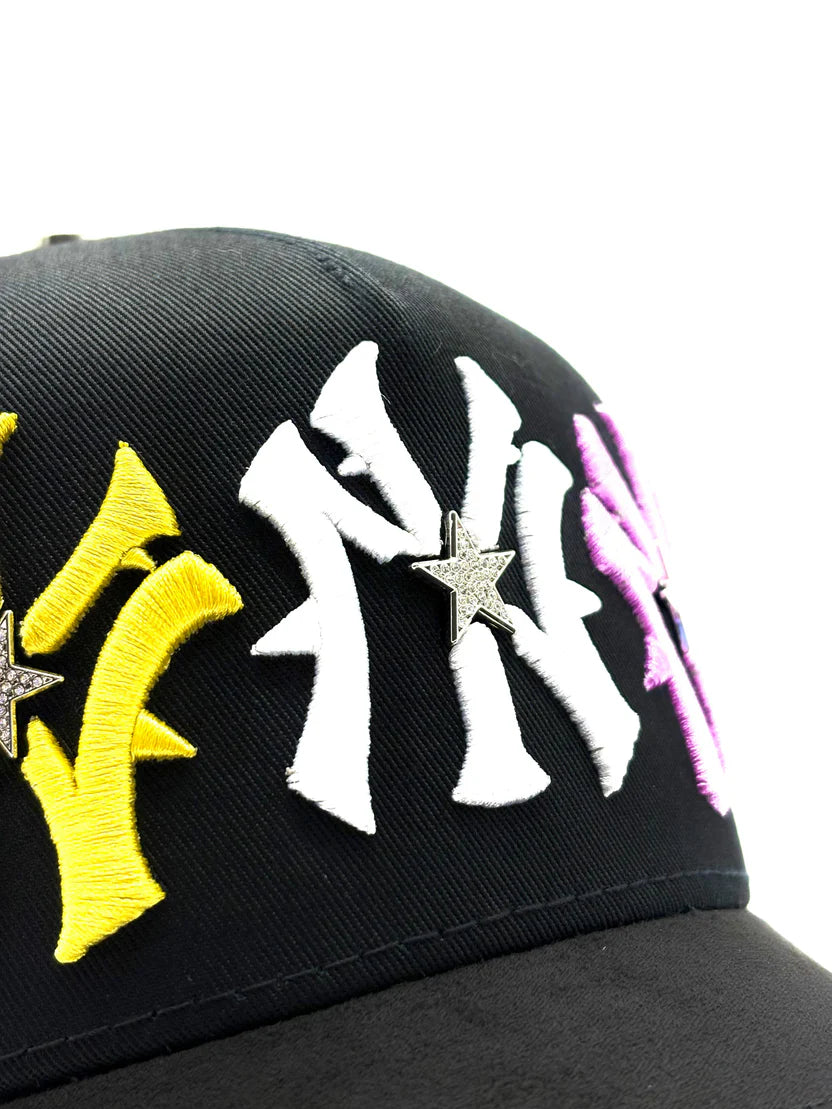 STAR HATS CLUB "NY BLACK RAINBOW ALL AROUND"