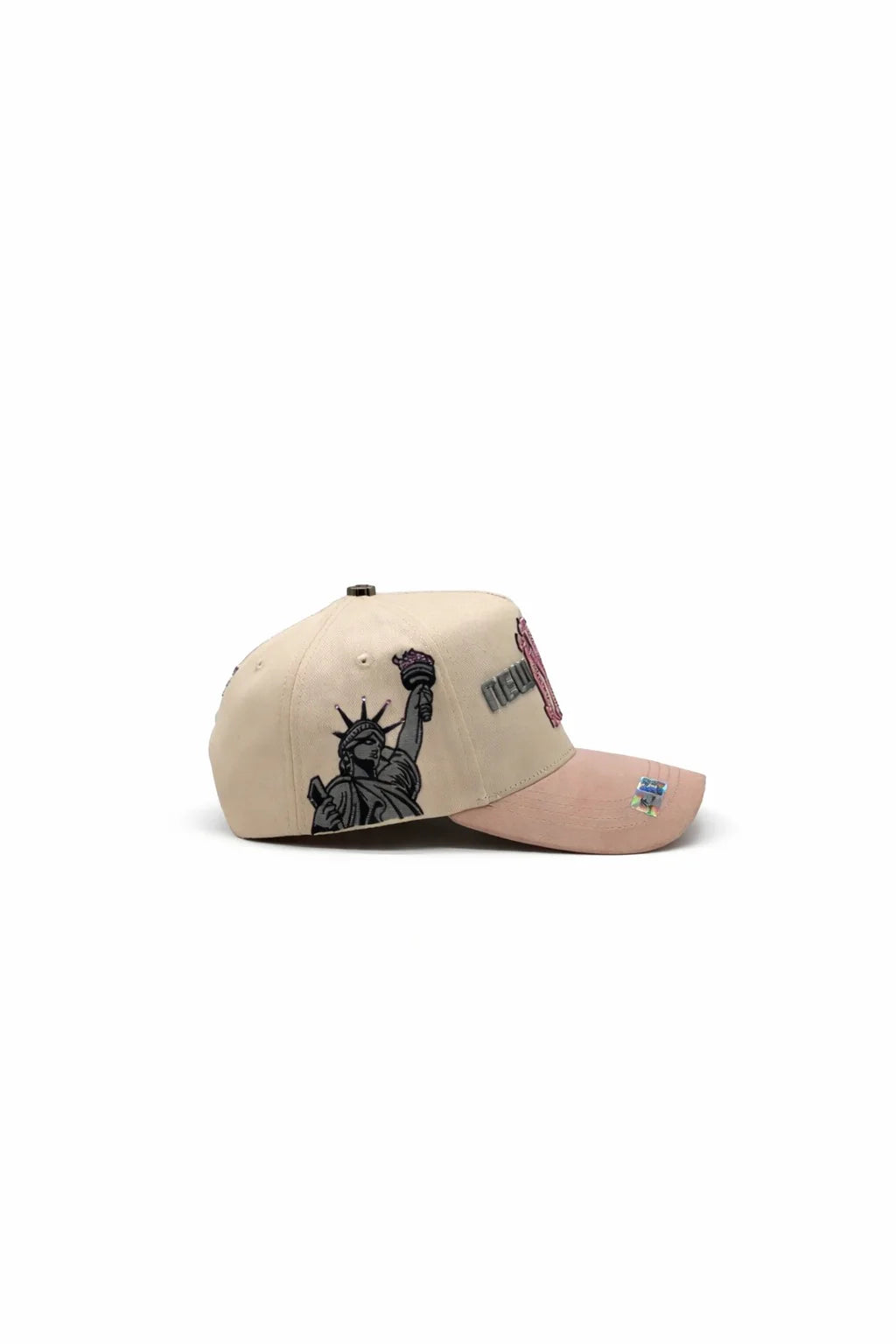 CAPS FANS "BEIGE/ROSA VISERA DE GAMUZA UNISEX"