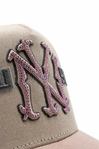 CAPS FANS "BEIGE/ROSA VISERA DE GAMUZA UNISEX"